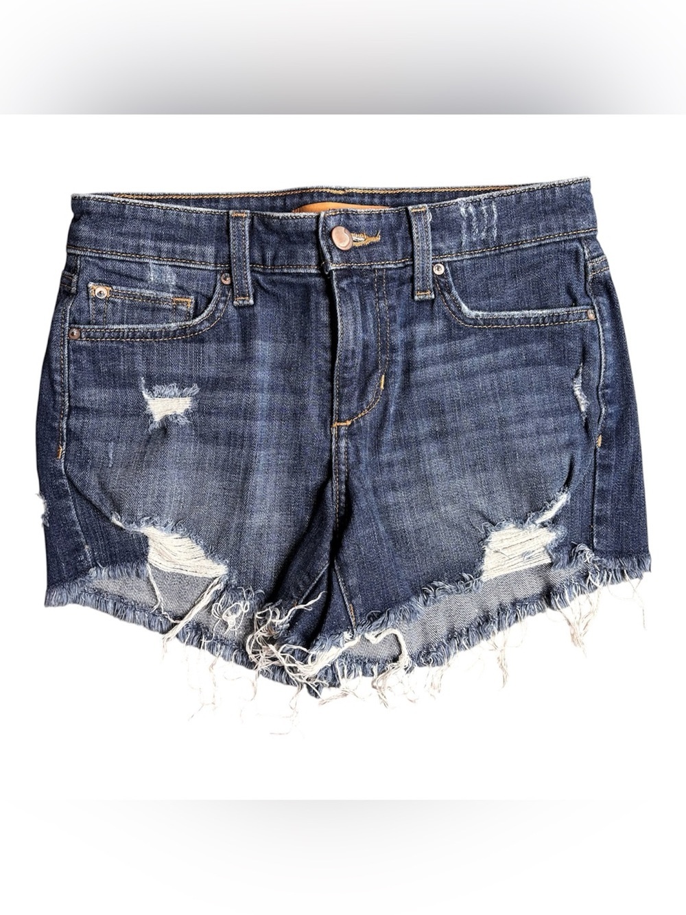 Joe’s Dark Blue Distressed Denim Shorts Size 25
